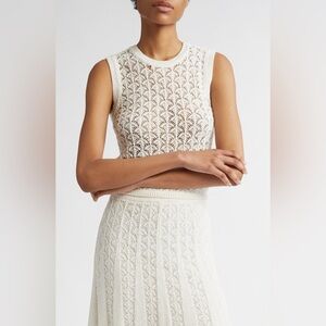 NWT $330 Zimmermann Wylie Crop Open
Stitch Cotton Tank Top Size AU 3 US 10